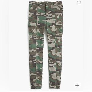 j. crew womens 9" cargo toothpick pant in camo print